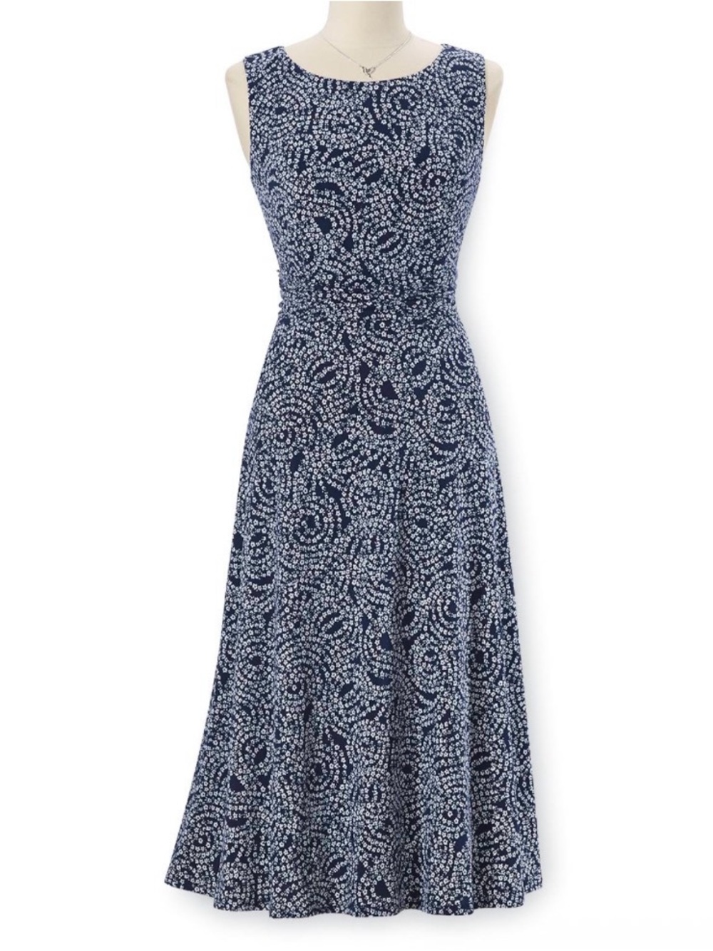 North Style Navy Floral Ruched Dress